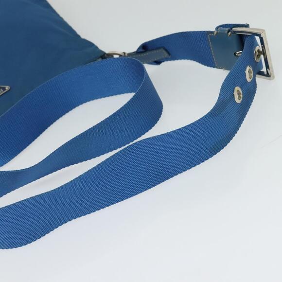 PRADA Shoulder Bag Nylon Blue Silver - Picture 7 of 12
